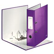 LEITZ 180 WOW Lever Arch File Laminated Paper on Board A4 80mm Spine Width Purple (Pack 10) 10050062