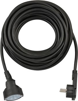 BRENNENSTUHL Short Extension Cable, Angled Flat Plug 10m H05VV-F3G1.5 (1168980010)