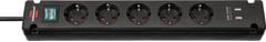 BRENNENSTUHL Bremounta Extension Socket with USB-Charger 5-way black 3