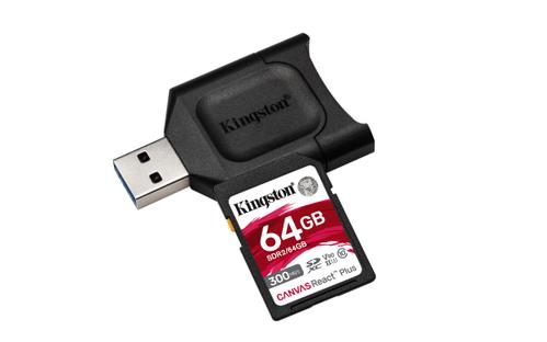 KINGSTON 64GB SDXC React Plus SDR2 + MLP SD Reader (MLPR2/64GB)