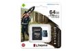 KINGSTON Canvas Go! Plus - Flash memory card (microSDXC to SD adapter included) - 64 GB - A2 / Video Class V30 / UHS-I U3 / Class10 - microSDXC UHS-I (SDCG3/64GB)