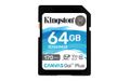 KINGSTON Canvas Go! Plus - Flash memory card - 64 GB - Video Class V30 / UHS-I U3 / Class10 - SDXC UHS-I (SDG3/64GB)