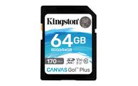 Kingston Canvas Go! Plus - flashminnekort - 64 GB - SDXC UHS-I (SDG3/64GB)