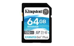 KINGSTON Canvas Go! Plus - Flash memory card - 64 GB - Video Class V30 / UHS-I U3 / Class10 - SDXC UHS-I (SDG3/64GB)