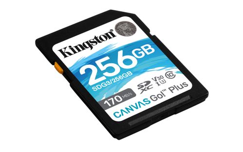 KINGSTON 256GB SDXC Canvas Go Plus 170R C10 UHS-I U3 V30 (SDG3/256GB)