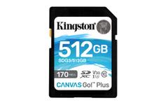 KINGSTON 512GB SDXC Canvas Go Plus 170R C10 UHS-I U3 V30