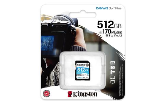 Kingston Canvas Go! Plus - flashminnekort - 512 GB - SDXC UHS-I (SDG3/512GB)