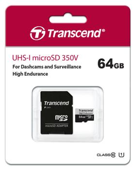 TRANSCEND 64GB microSD w/ adapter U1 High Endurance (TS64GUSD350V)