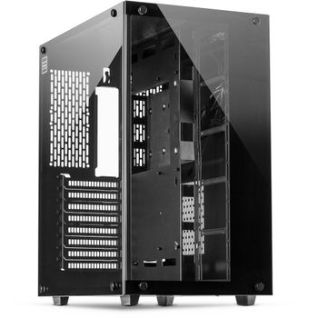 INTER-TECH Geh C-701 Panorama 9x120mm RGB-Lüfter, Temper.Glas (88881327)