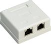 GOOBAY 2-port RJ45 surface mount installation box, CAT 6, STP - shielded
