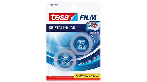 TESA tesafilm 2 Rollen 10m 19mm kristall-klar Blister (57759-00001-01)