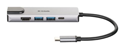 D-LINK 5-in-1 USB-C Hub with HDMI/ Ethernet and Power Delivery IN (DUB-M520)