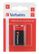 VERBATIM 9v Alkaline Battery (6LR61) 1pack Blister Retail