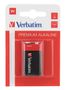 VERBATIM PACK 1 PILE 9V 6LR61 ALKALINE BATT (49924)