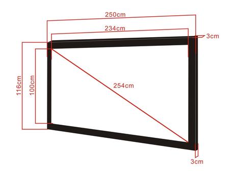 Multibrackets M Framed Projection Screen Deluxe - projeksjonsskjerm - 100" (254 cm) (7350022732575)