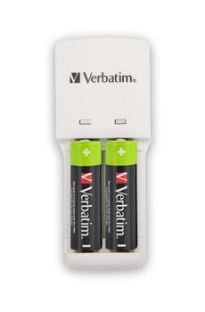 VERBATIM 2 Cell Compact Charger for AA & AAA. Includes 2 AAA Batteries (49944)
