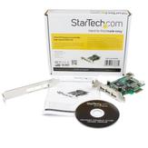 StarTech 4 Port PCI Express Low Profile High Speed USB Card - PCIe USB 2.0 Card - PCI-E USB 2.0 Card (PEXUSB4DP) - USB-adapter - PCIe - 4 porter (PEXUSB4DP)