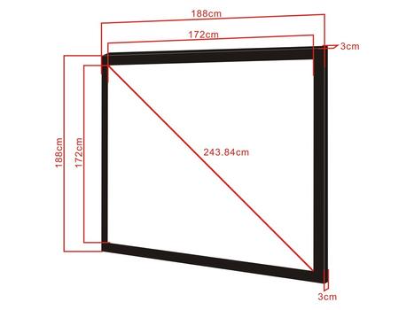 MULTIBRACKETS 1:1 Framed Projection Screen 172x172 96inch (7350022731899)