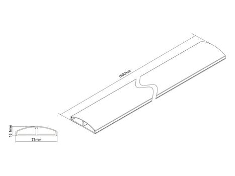 MULTIBRACKETS M Cable Cover Super Slim Aluminum 75mm W - 1600mm L (7350022733879)