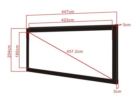 Multibrackets M Framed Projection Screen Deluxe - projeksjonsskjerm - 180" (457 cm) (7350022734579)