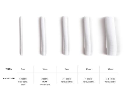 MULTIBRACKETS M Universal Cable Sock Roll Self Wrap White 25m L 25mm (7350073732777)