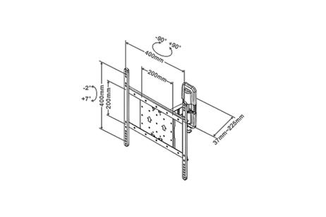 Multibrackets M VESA Flexarm Tilt & Turn II - monteringssett - for flatpanel - svart (7350022734210)