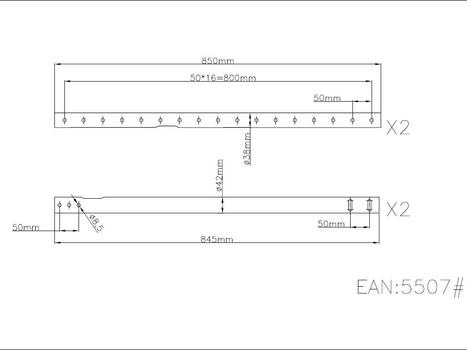 MULTIBRACKETS Extension Pipe 3 piece pipe solution 3000mm (7350022735507)