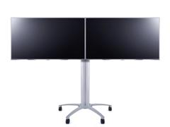 MULTIBRACKETS M Public Display Stand 145 Dual Silver | Fixed 1450mm | VESA 200x100-800x400 | Max 60kg | Silver