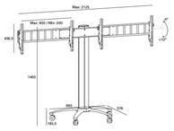 Multibrackets M Public Display Stand 145 Dual - stativ - for 2 LCD-skjermer - sølv (7350022735392)