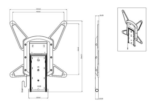 Multibrackets M Motorized Tilt Mount monteringssett - for LCD-TV - svart (7350022736443)