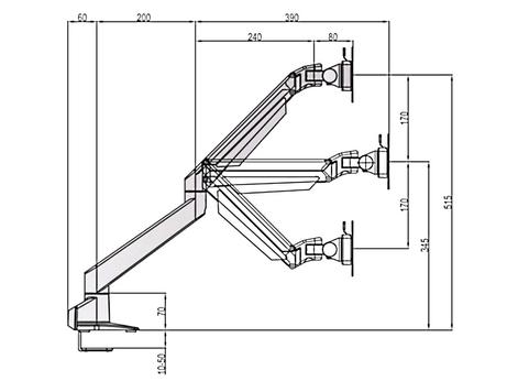 Multibrackets M VESA Gas Lift Arm Single monteringssett - for LCD-skjerm - svart (7350022737174)