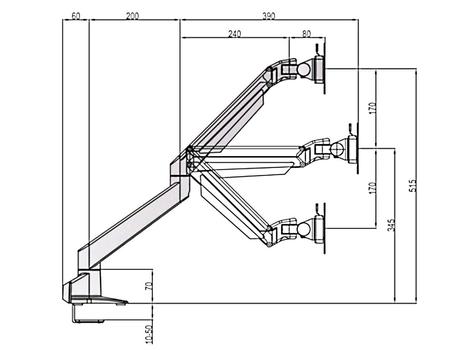 MULTIBRACKETS M VESA Gas Lift Arm I White 75x75 100x (7350022737150)