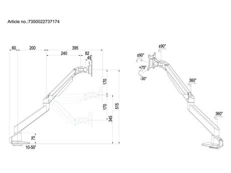 Multibrackets M VESA Gas Lift Arm Single monteringssett - for LCD-skjerm - svart (7350022737174)