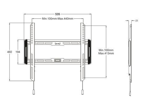 MULTIBRACKETS M Universal Wallmount Fixed Medium Black (7350073731008)