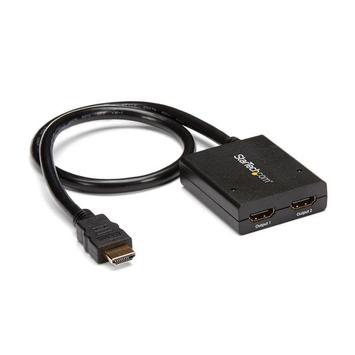 StarTech HDMI Cable Splitter - 2 Port - 4K 30Hz - Powered - HDMI Audio / Video Splitter - 1 in 2 Out - HDMI 1.4 - video/ lyd-splitter - 2 porter (ST122HD4KU)