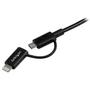 STARTECH StarTech.com 1m (3 ft) Black Apple 8-pin Lightning Connector or Micro USB to USB Combo Cable for iPhone iPod iPad - Charge and Sync Cable (LTUB1MBK) - Charging / data cable - USB male to Micro-USB Typ (LTUB1MBK)