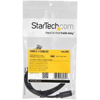 STARTECH USB-C to USB-A Cable - M/M - 1m - USB 3.1 (10Gbps) - USB-IF Certified (USB31AC1M)