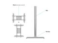 MULTIBRACKETS Display Stand 180 Single Silver w. Floorbase 24inch-63inch (7350073732418)