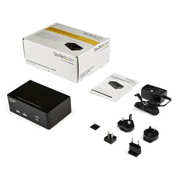 StarTech 2-Port DisplayPort KVM Switch - Dual-Monitor - 4K 60 - with Audio & USB Peripheral Support - DP 1.2 - USB Hub (SV231DPDDUA2) - KVM / lyd / USB-svitsj - 2 porter (SV231DPDDUA2)