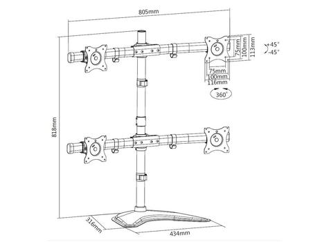 MULTIBRACKETS M Deskstand Basic Quad (7350073733347)