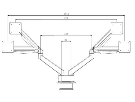 Multibrackets M VESA Gas Lift Arm Dual Side by Side stativ - justerbar arm - for 2 LCD-skjermer - svart HD (7350073734207)