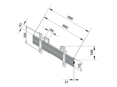 MULTIBRACKETS M Wallmount Pro MBSTH1U 600x200 Fixed Bl (7350073734306)