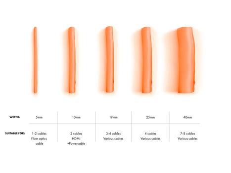 MULTIBRACKETS M Universal Cable Sock Self Wrapping 25mm Orange 25m (7350073734511)