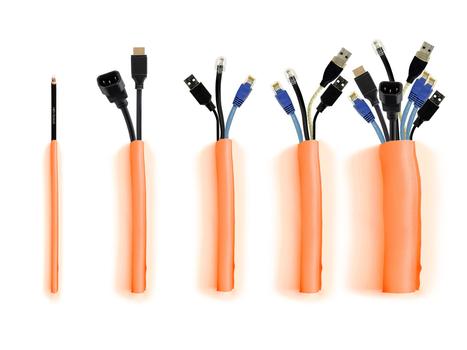 MULTIBRACKETS M Universal Cable Sock Self Wrapping 25mm Orange 25m (7350073734511)