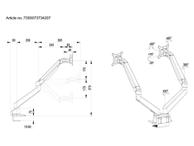 Multibrackets M VESA Gas Lift Arm Dual Side by Side stativ - justerbar arm - for 2 LCD-skjermer - svart HD (7350073734207)