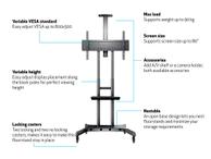 Multibrackets M Public Floorstand Basic 180 stativ - for flatpanel / videokonferansesystem - svart (7350073734627)