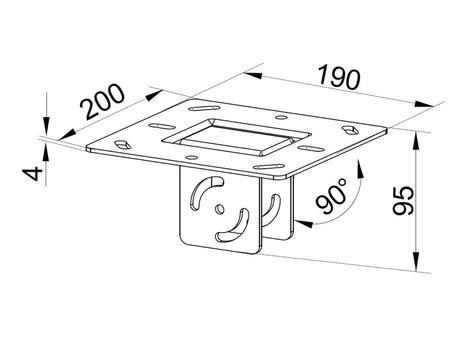 Multibrackets PRO Series Ceiling Plate HD monteringskomponent (7350073734696)