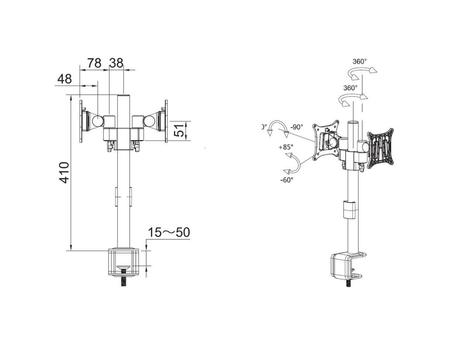 MULTIBRACKETS M VESA Deskmount Officeline Dual B2B (7350073735198)