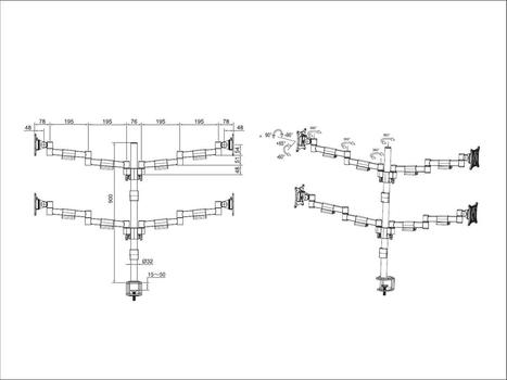 MULTIBRACKETS M VESA Deskmount Officeline Quad Black (7350073735891)