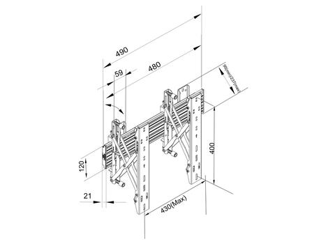 MULTIBRACKETS MBW1x1U Push In Pop Out 48cm Silver (7350073735105)